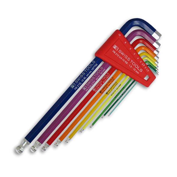 PB SWISSTOOLS　ボール付ロングレインボー六角レンチセット